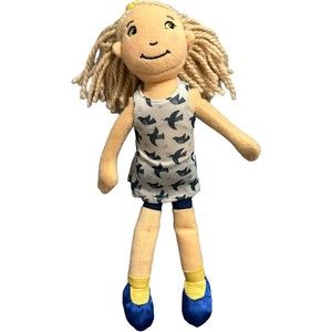 Groovy Girls Birdie Plush Doll Manhattan Toy Company Blonde Hair Blue Shoes 14”